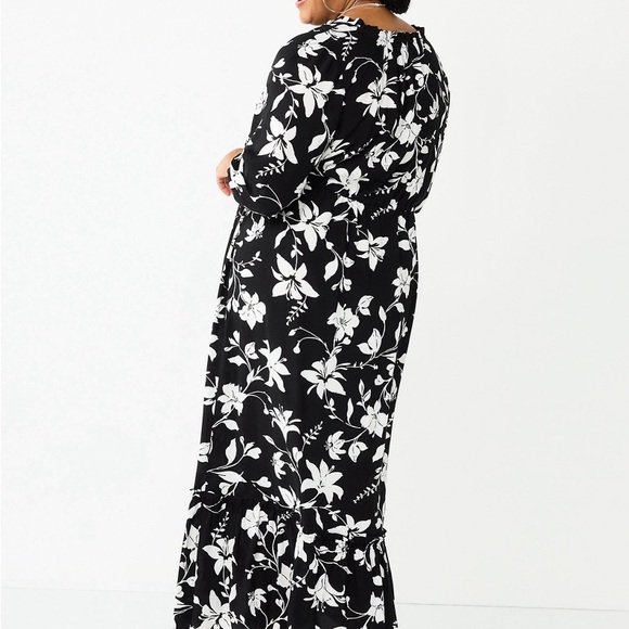 NWT Croft & Barrow women’s plus size ruffle hem maxi dress SZ 1X - Picture 2 of 8
